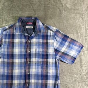 Tommy Bahama Mens Plaid Short Sleeve Button Up Shirt Small Casual